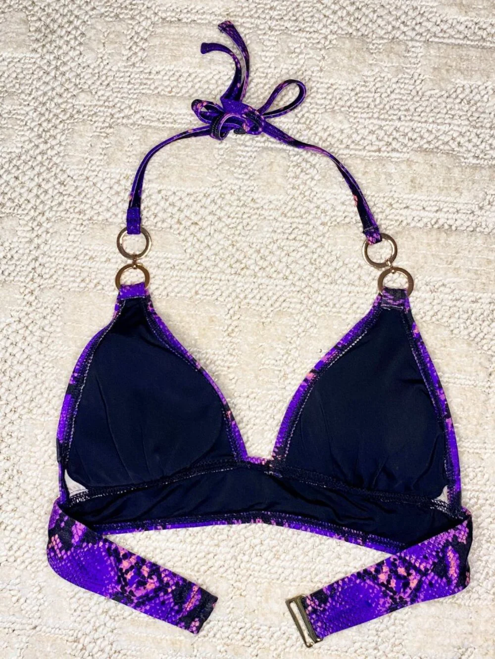 New Look Purple Snake Print Bikini Set – Size XS
